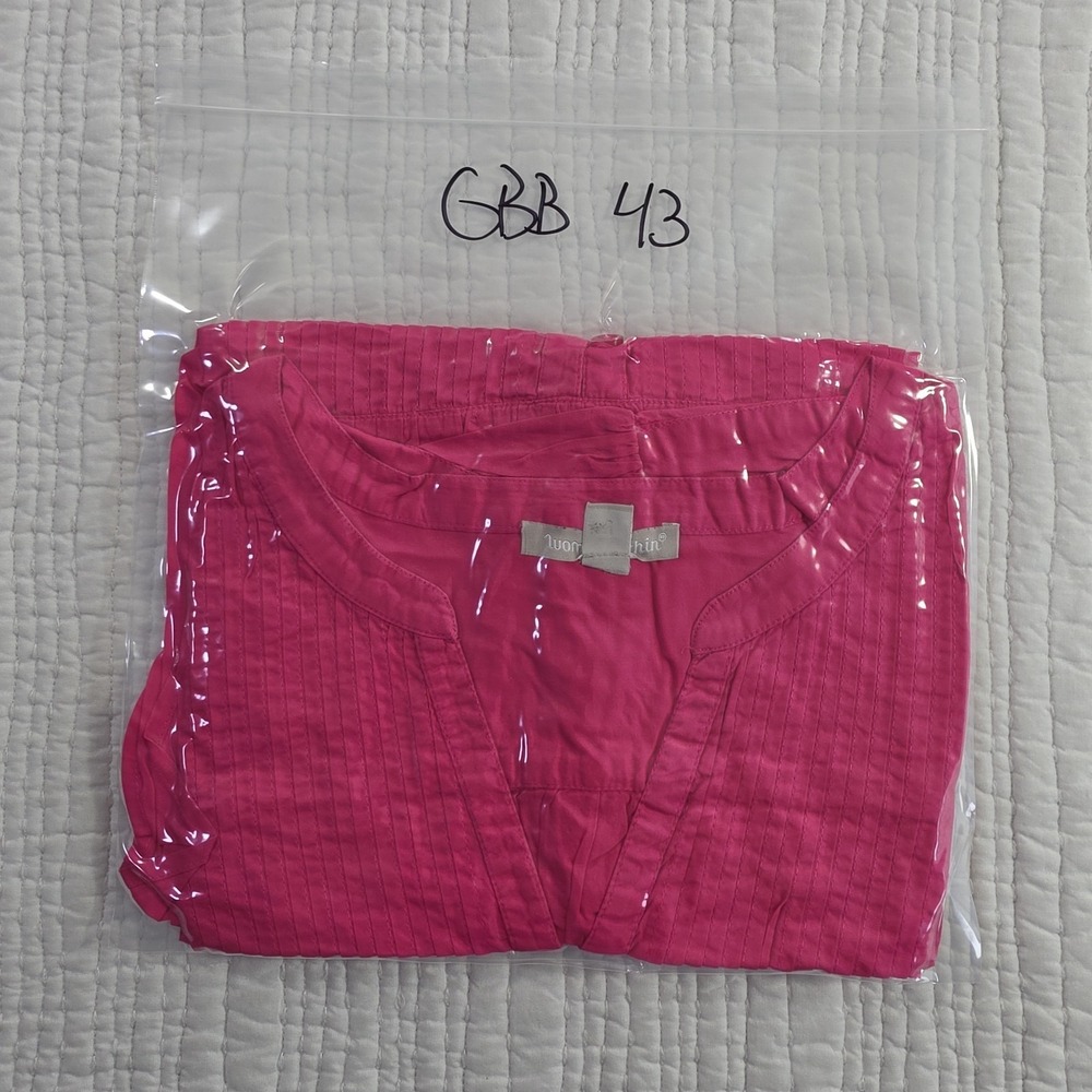 Woman Within V-Neck Tunic Top 3X (30/32) Bright Fuchsia Henley - Picture 12 of 12